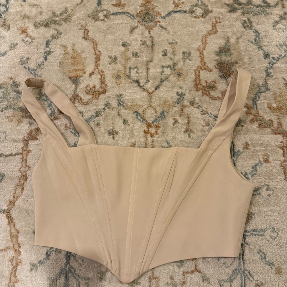 Princess Polly Cream Corset Top